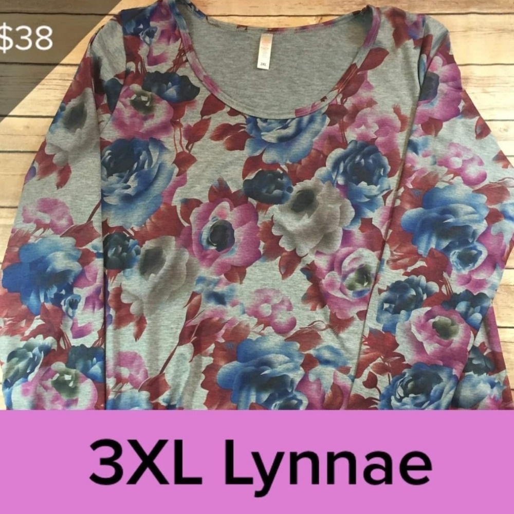 LulaRoe 3XL Lynnae Gray with Watercolor Floral